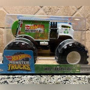 Hot Wheels Monster Trucks - “Will Trash It All” - Die Cast Metal Body **…